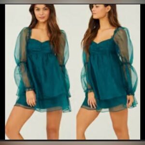 NWT Altar'd‎ State Lunetta Dress in Hunter Green Size Small